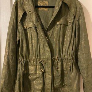 Micheal Kors medium, shimmer army green jacket